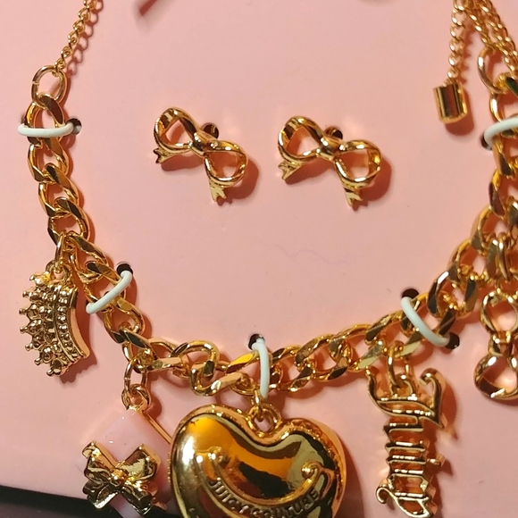 NWT Juicy Couture Adjustable Bracelet and Bow Stud Earring Set - Picture 3 of 5